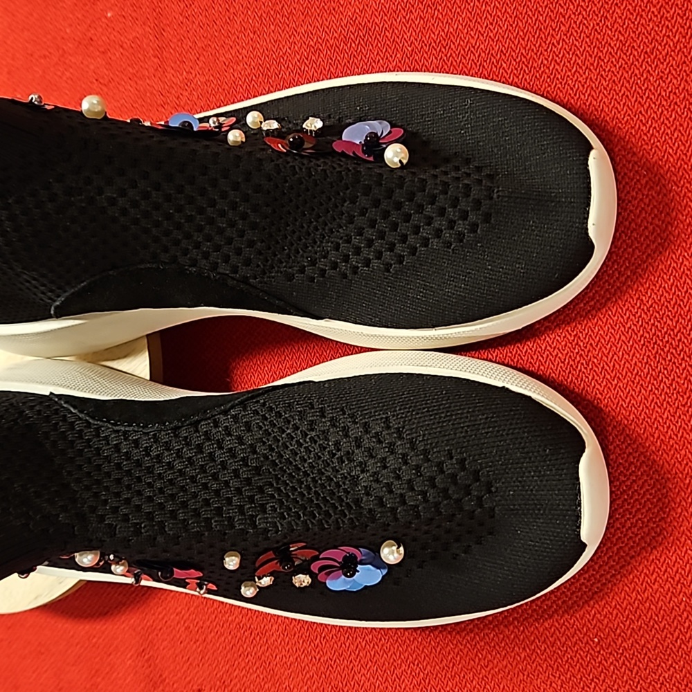 Zara Woman sequin beaded rhinestone embellished shoes sz.9.5 slip on NWOT - Picture 10 of 11